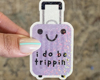 Travel sticker, Vinyl sticker for luggage, Gift for travel lovers, Glossy or Holographic (2 Sizes)