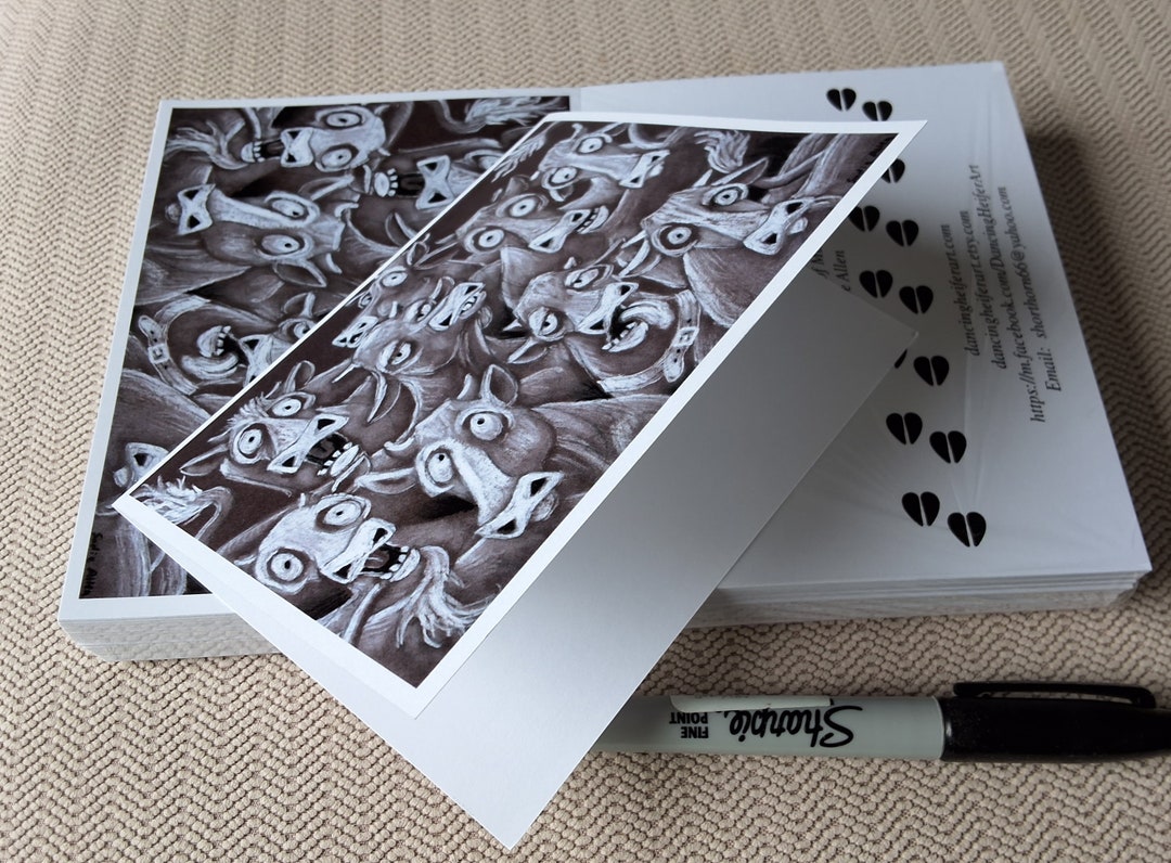 Cow Notes Cow Notecards 5 Pack, From the Drawing