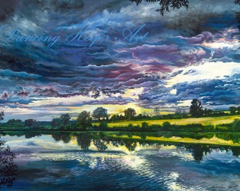 Big Pond Sunset giclee 12"x15" print