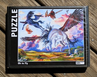 504 piece horse PUZZLE from the acrylic painting Oh to Fly.