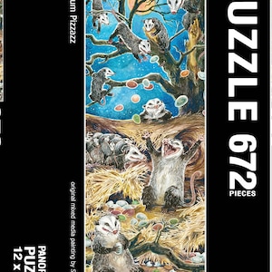 672 piece 12"x36" jigsaw puzzle of Opossum Pizzazz