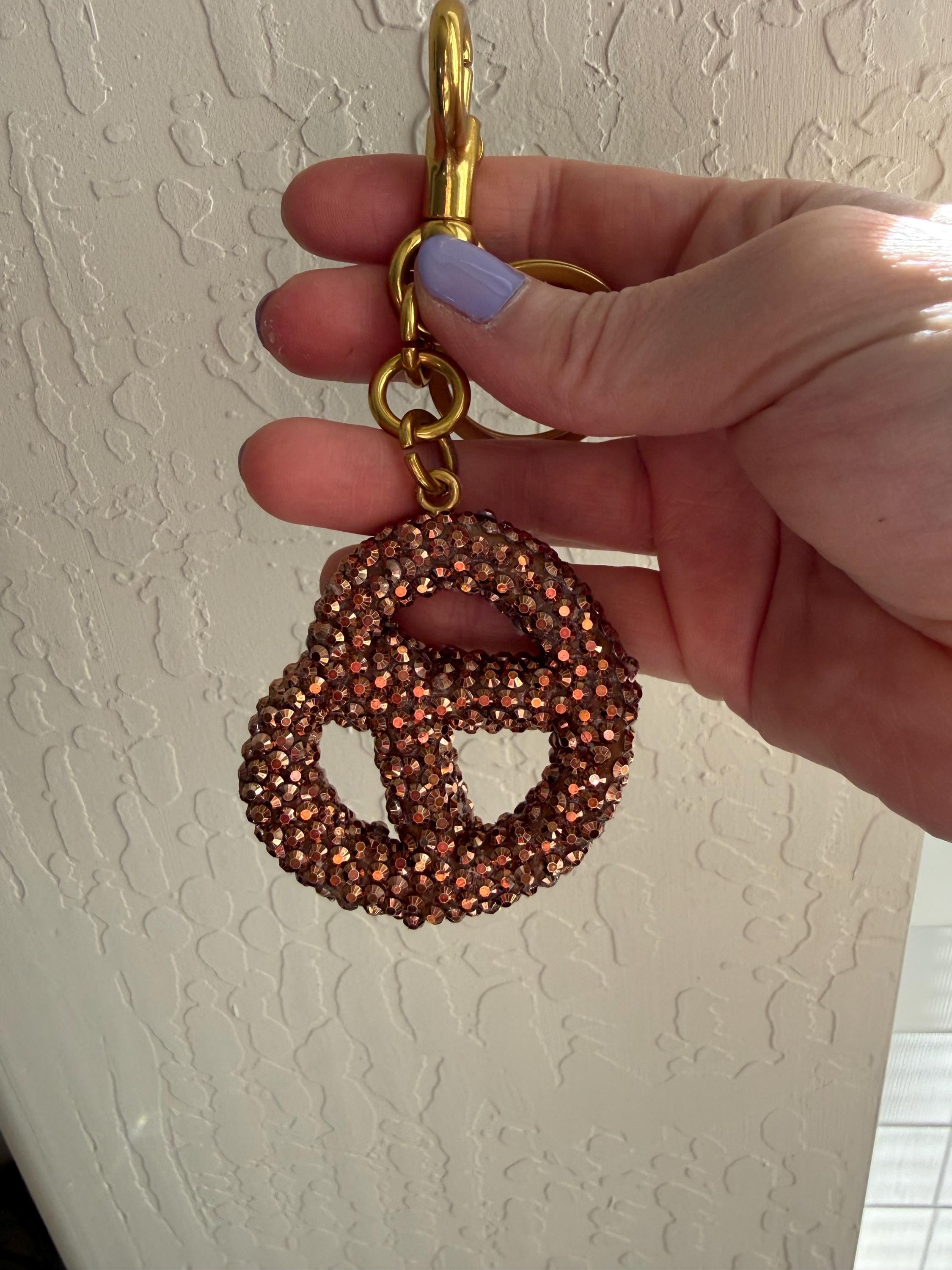 Bedazzled Pretzel Bag Charm - Etsy
