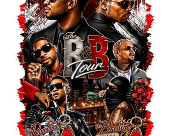 Usher Chris Brown R&B Tour 2026 PNG Design (Digital Download)