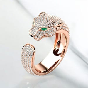 Anello Leopardo - Gioielli Animali, Anello Statement, Moda Unisex