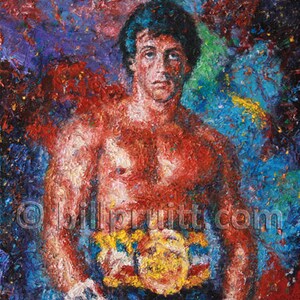 Sylvester Stallone Rocky 3 Balboa art print 13"x17" signed and dated Bill Pruitt