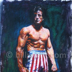 Sylvester Stallone Rocky Balboa Rocky art print 12x16 signed and dated Bill Pruitt