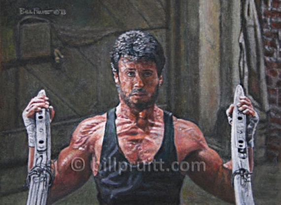 Sylvester Stallone Rocky Balboa Rocky 4 art print 12x16 signed and dated  Bill Pruitt