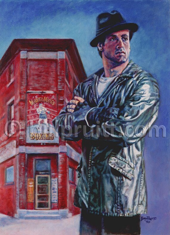 Sylvester Stallone Rocky Balboa Rocky 4 art print 12x16 signed and dated  Bill Pruitt