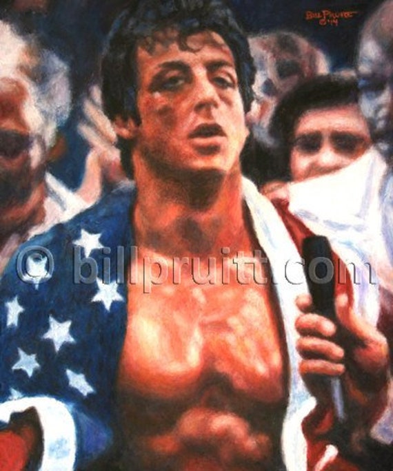 Sylvester Stallone Rocky Balboa Rocky 4 Art Print 12x14 Signed and Dated  Bill Pruitt 