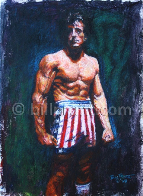 Sylvester Stallone Rocky Balboa Rocky 4 Art Print 12x14 Signed and Dated  Bill Pruitt 