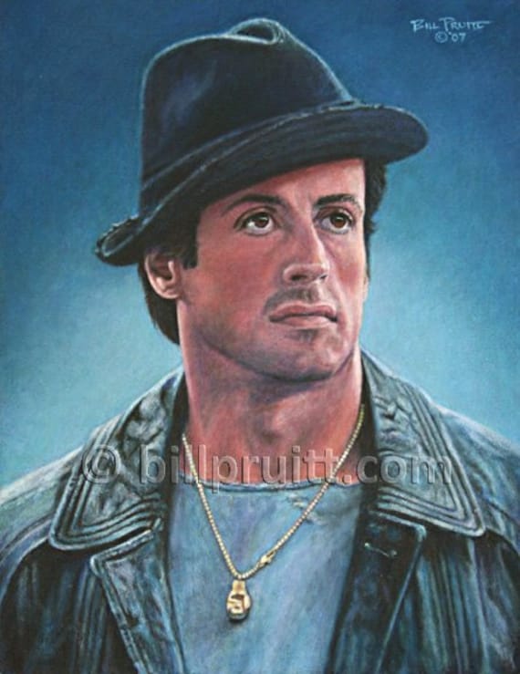 Sylvester Stallone Rocky Balboa Rocky 4 art print 12x16 signed and dated  Bill Pruitt