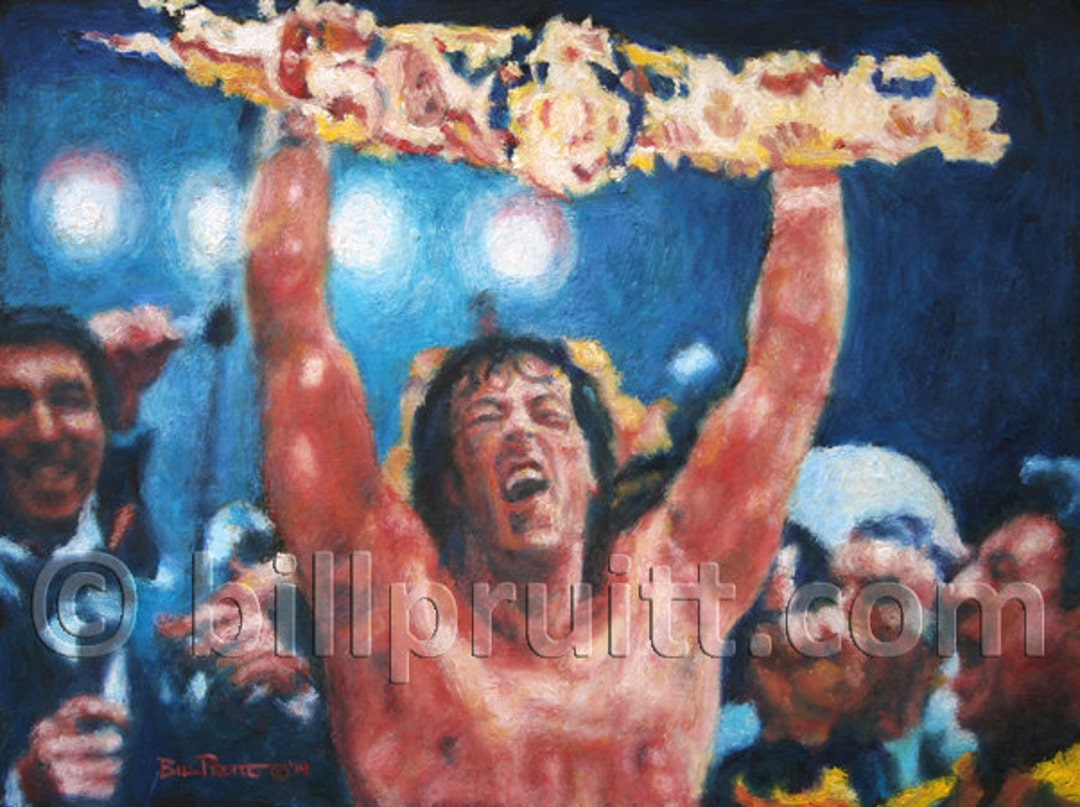 Sylvester Stallone Rocky Balboa Rocky 4 art print 12x16 signed and dated  Bill Pruitt