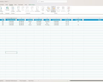Simple bid/estimating tracking system - Excel
