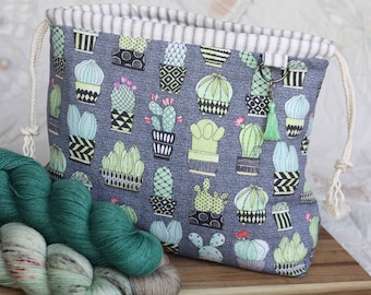 PRE-ORDER!!! Medium Sized Cactus Drawstring Project Bag