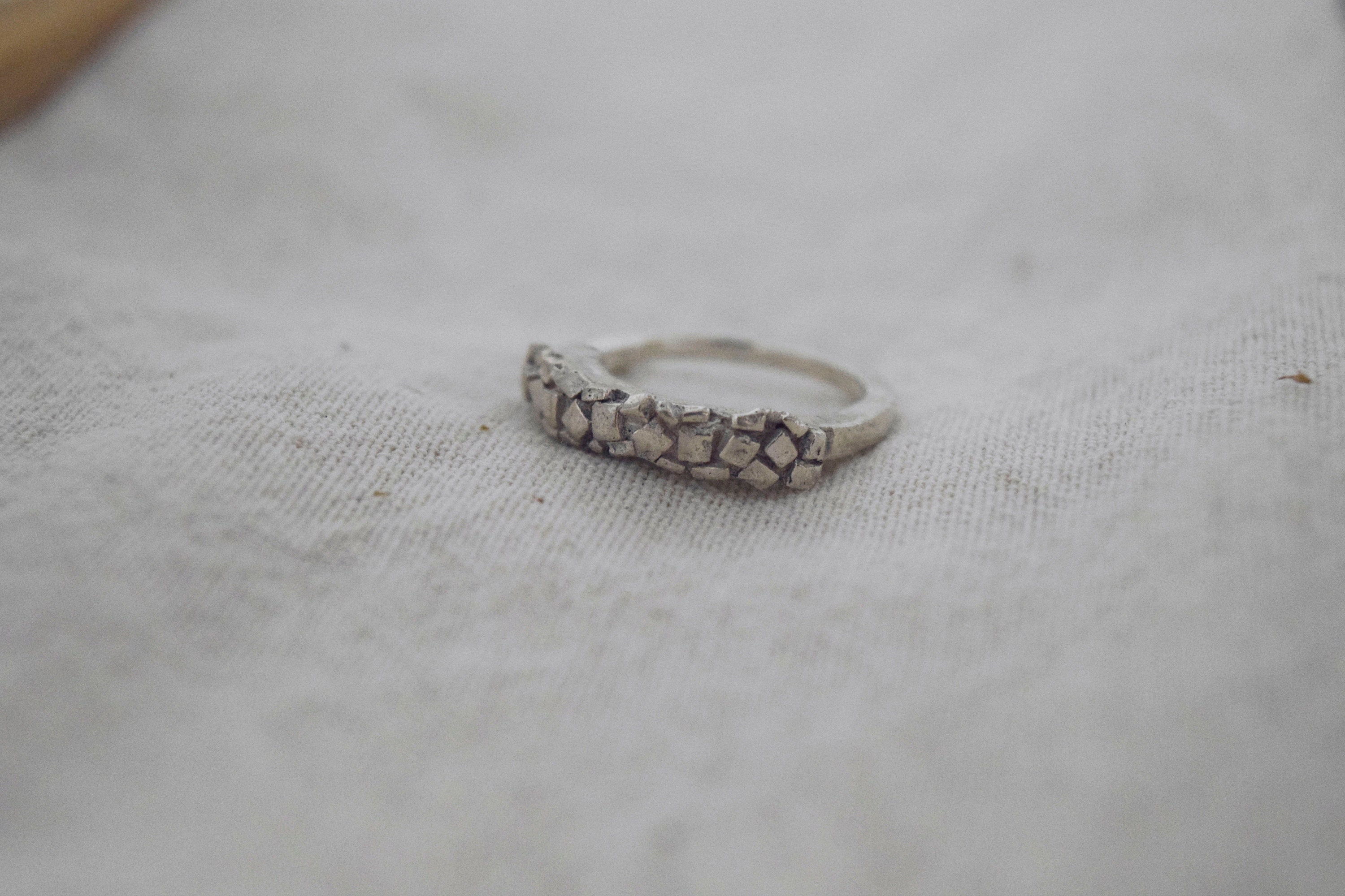 Silver Rocker Ring Carved Ring Stone Fine Version - Etsy