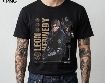 Leon S Kennedy Sticker PNG | Resident Evil Requiem Shirt Design | Horror Game Fan Art | Digital Download