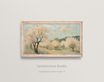 Spring Orchard Blossom Path Landscape | Samsung Frame TV Art