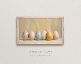 Pastel Easter Eggs Row Soft Colors Still Life | Samsung Frame TV Art