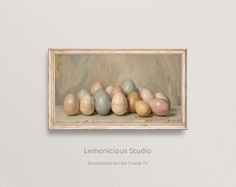 Painted Easter Eggs in Pastel Colors Still Life | Samsung Frame TV Art