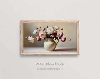 Rustic Ceramic Vase with Dried Flowers Painting | Samsung Frame TV Art