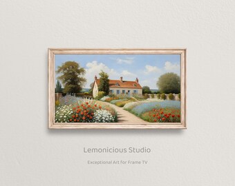 English Cottage Garden Flower Path | Samsung Frame TV Art