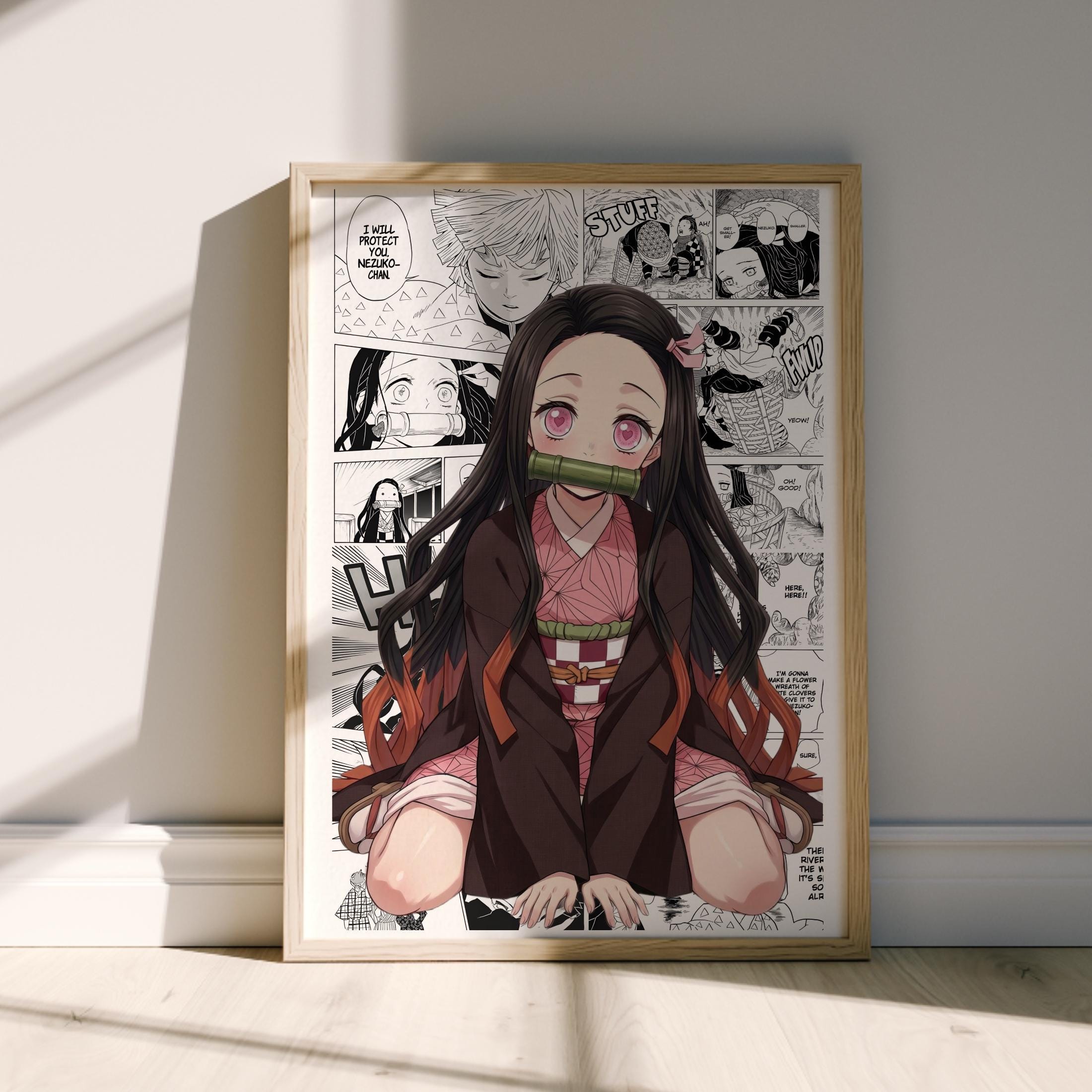 Nezuko Panel Demon Slayer Nezuko Wall Art Manga Poster - Nezuko - Curated Manga ...