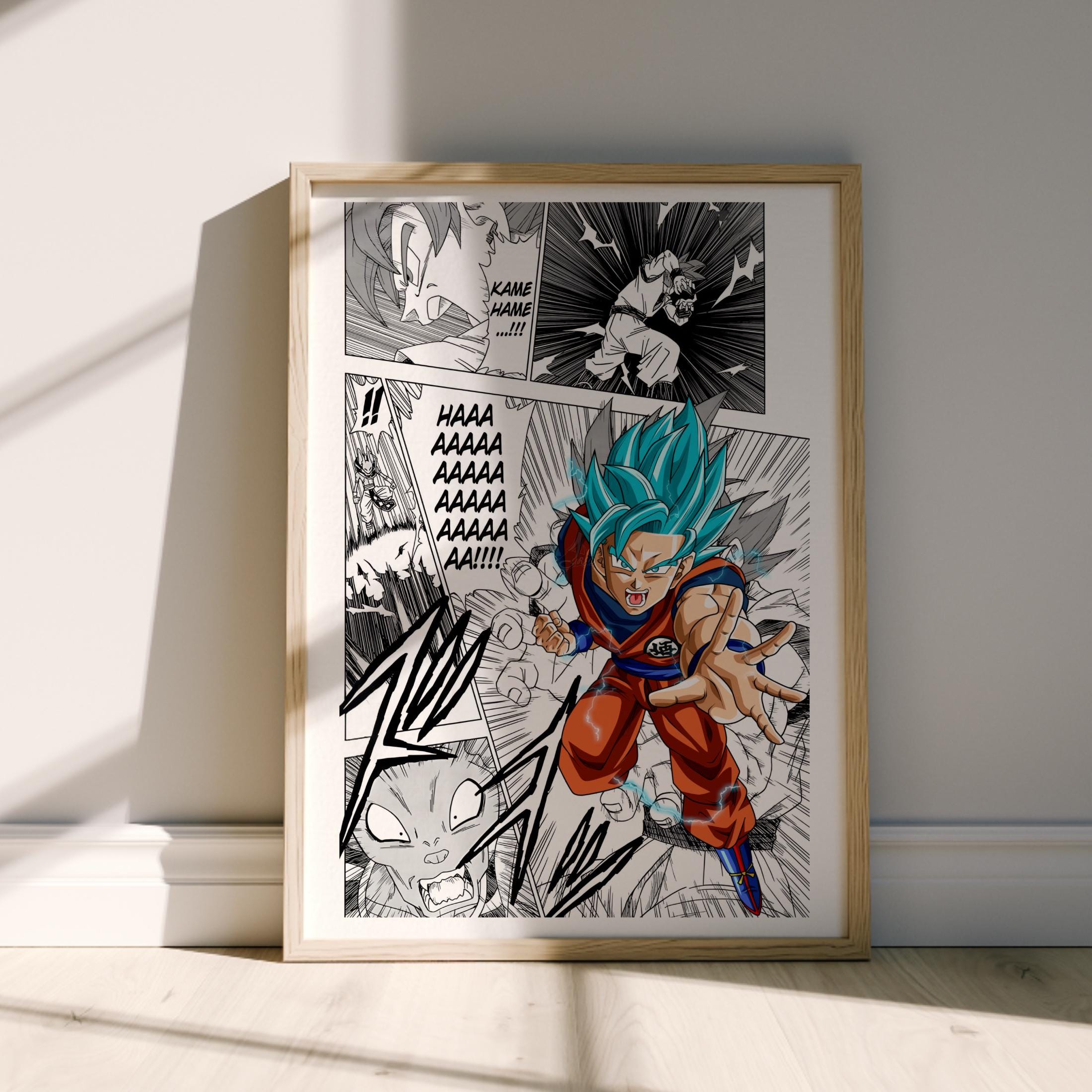 Goku Super Saiyan Blue Wall Art Manga Poster - Son Goku - Curated Manga ...