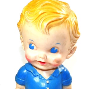 Vintage 1950s Sun Rubber Co. Squeak Doll, Chunky Boy