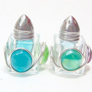 Vintage Collectibles ~ Salt and Pepper Shakers ~ Small ~ Square ~ Cabochon ~ 1990&#39;s ~ Taiwan