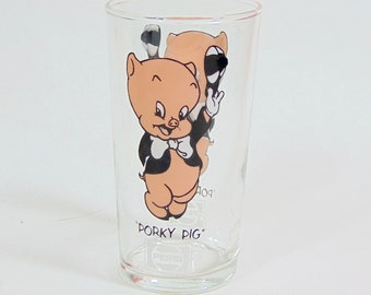 Vintage drinkglas ~ Advertising ~ varkensvlees varken ~ Pepsi ~ 1973 ~ zeldzaam