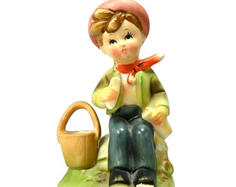 1960s Erich Stauffer Arnart Picnic Time Boy Figurine Made in Japan