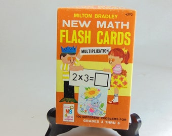 Educational New Math Multiplication Flash Cards by Milton Bradley (Ca. 1965)