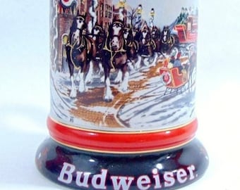 Collectible Budweiser Holiday Beer Stein (Ca. 1992)