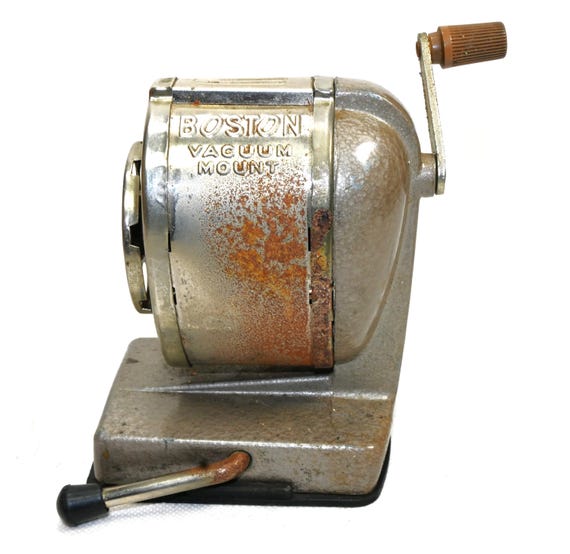 Vintage Antique Boston Vacuum Mount Pencil Sharpener 1890-1917
