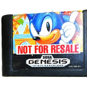 Sonic the Hedgehog Sega Genesis 1991 gamecartridge &#39;niet voor wederverkoop&#39;