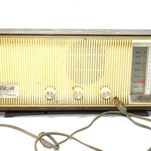 Vintage Sears Silvertone AM/FM Radio | Mid-Century Decor | 1950s-60s Tube Style Radio | Non-Working Display Piece