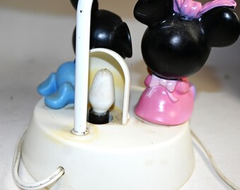 Retro Disney Nursery Decor: 1984 Mickey and Minnie Mouse Lamp W