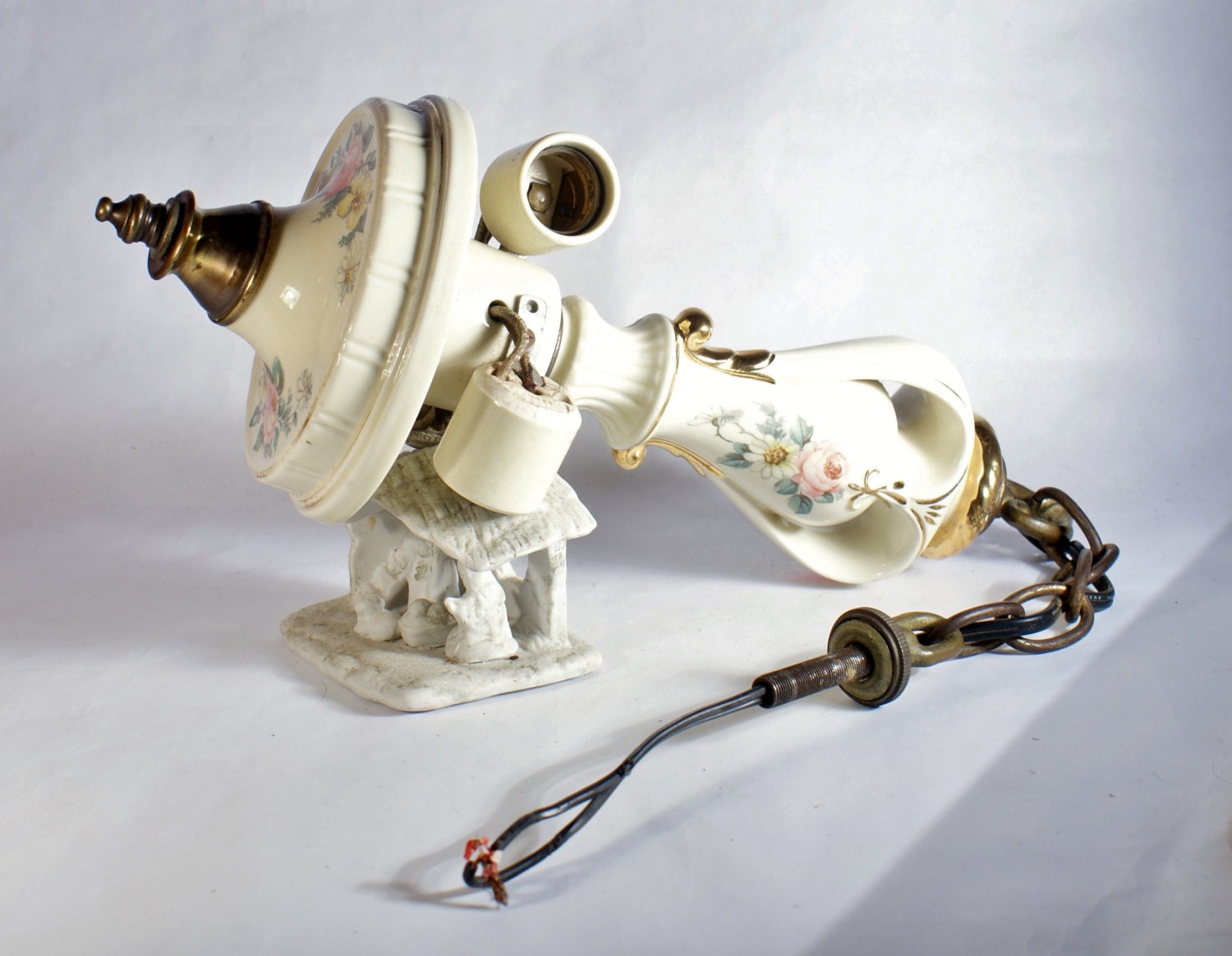 Porcelier Hanging Ceramic Light Fixture Vintage Ceiling Etsy