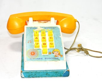 Vintage Fisher Price Po-up-pal Chime Phone 1968 - Etsy