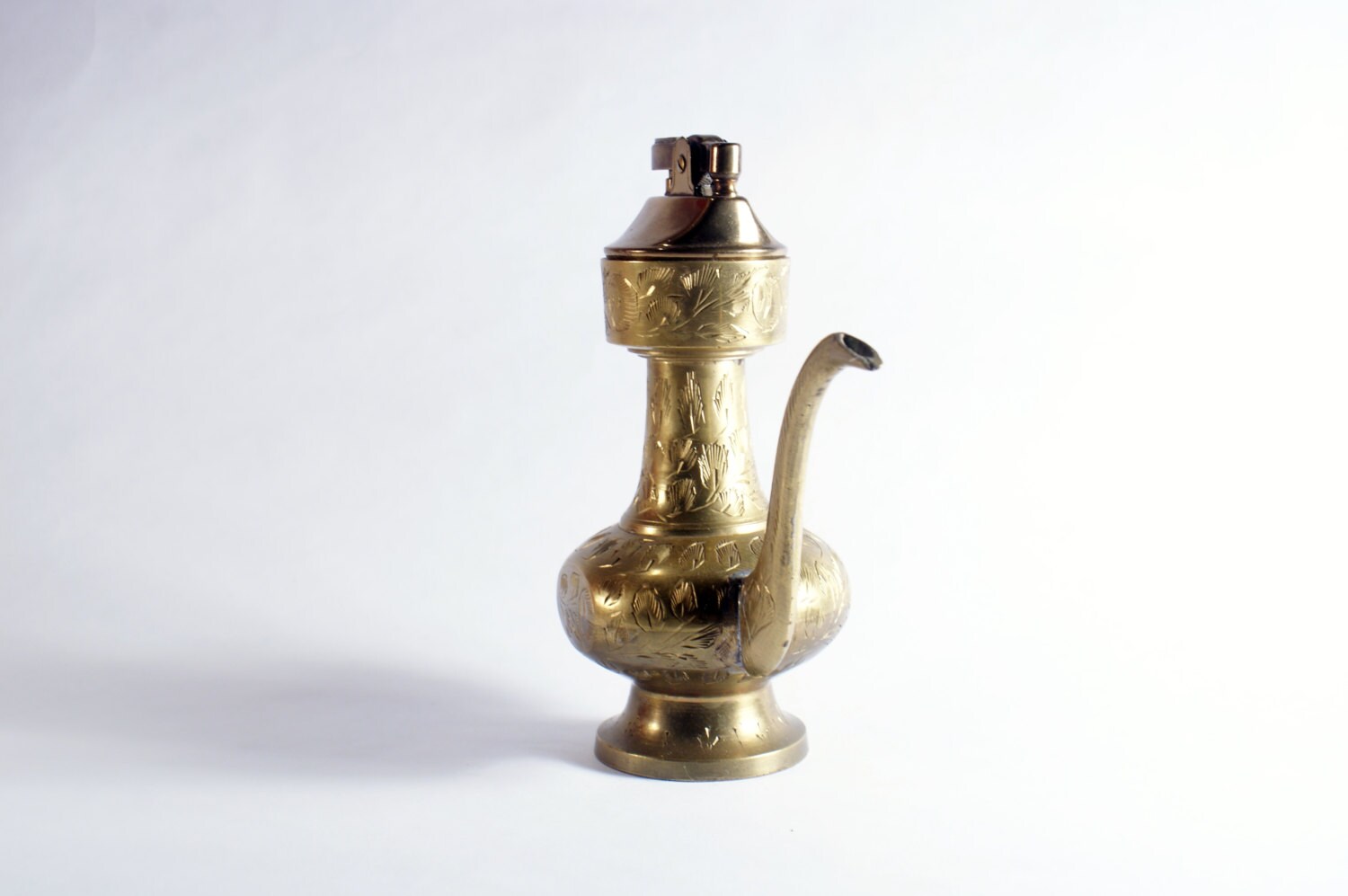 1950's Brass Teapot Table Lighter Made in India Etsy