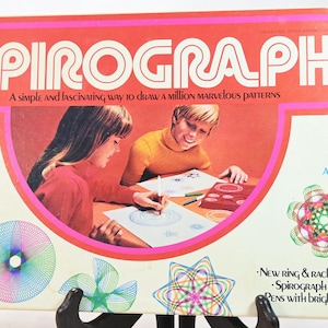1974 Vintage Spirograph Kenner General Mills Drawing Toy Complete Set Retro Art Toy Classic Geometric Drawing Game 70s Childhood