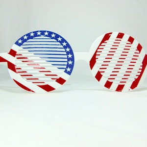 Retro Plastic Shutter Glasses Sunglasses Shades Patriotic Party 4th July (Ca. 1990&#39;s)