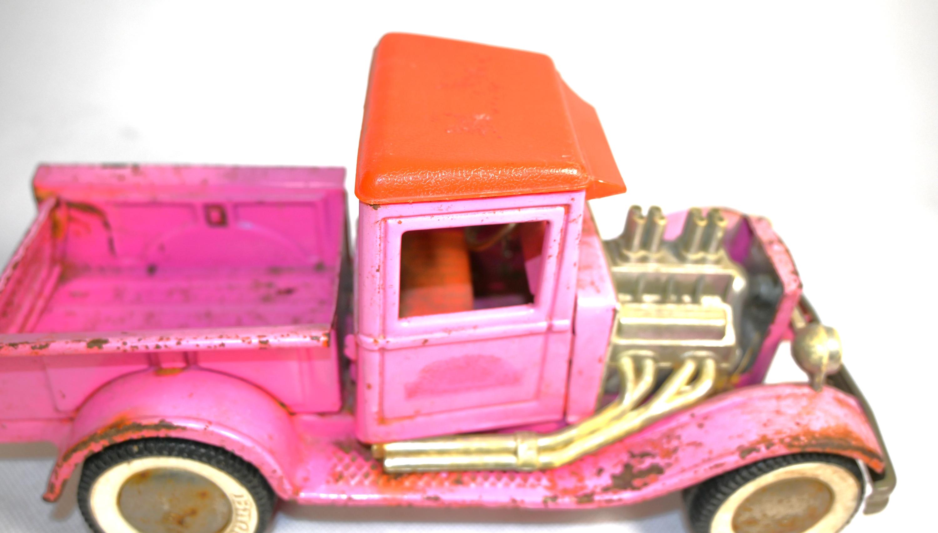 Collectible 1960s Buddy L Pink Hot Rod Model T Truck Toy With