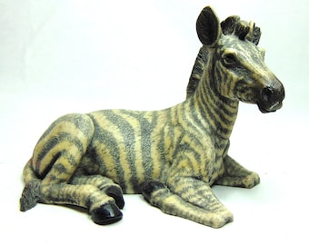 Collectible Zebra Laying Down Figurine by Castagna ( Ca. 1988)