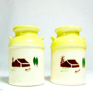 Collectible Mid Century Milk Can Salt & Pepper Shaker Set (Ca. 1950&#39;s)
