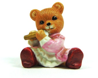 Collectible Bear with a Flute Figurine by Homco ( Ca. 1980's)