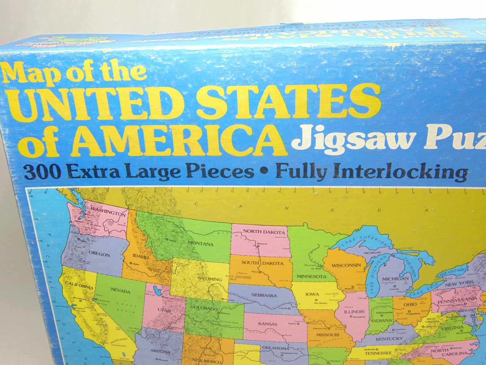 Collectible Golden Map Of The United States Puzzle Ca 1985 Etsy