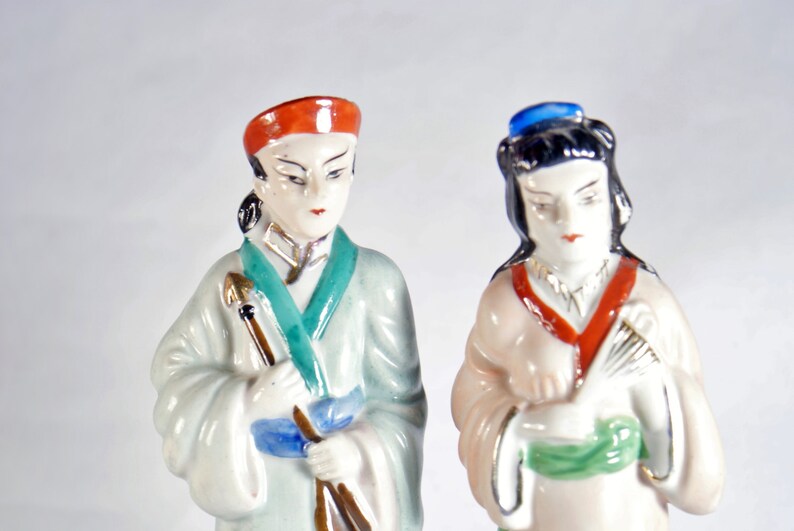 Occupied Japan Couple Japanese Figurines Vintage Pair Man Etsy