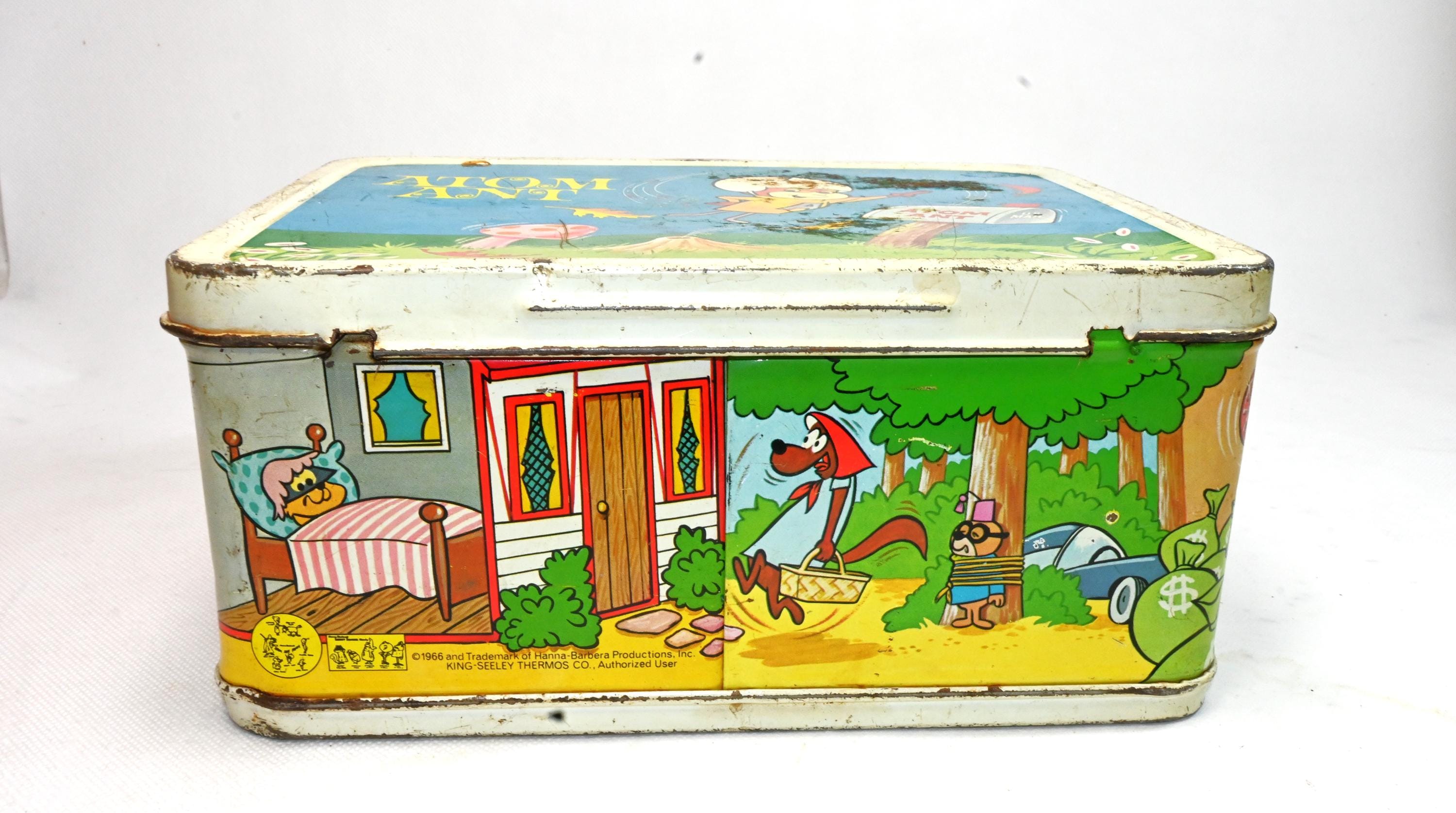 1966 Atom Ant & Secret Squirrel Metal Lunchbox | Thermos Brand