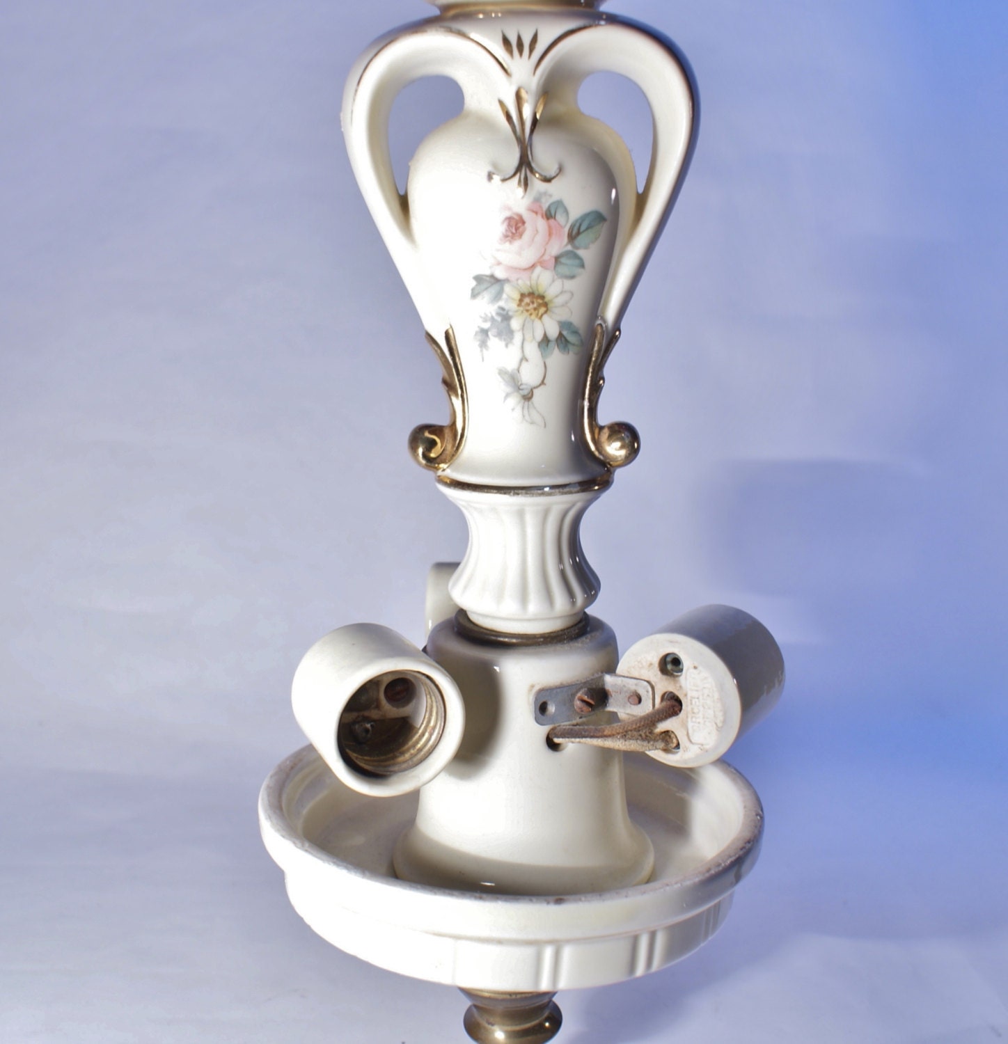 Porcelier Hanging Ceramic Light Fixture Vintage Ceiling Etsy